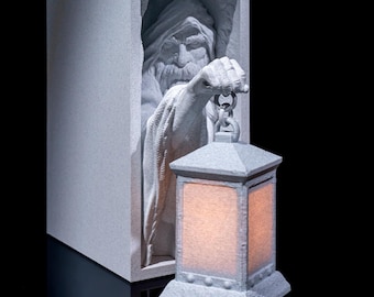 Dark Ages Book Nook with LED Candle  Medieval Fantasy Bookshelf Insert for Home Decor and Collectors Enlightening Gift for Him and for her