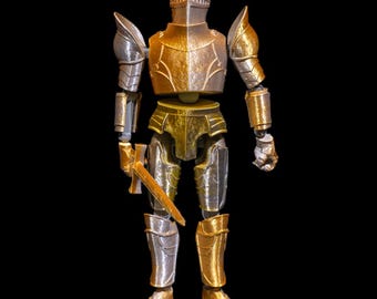 Figura de caballero con armadura articulada, coleccionable medieval impreso en 3D (20 cm)