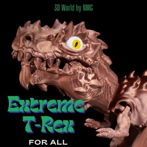 Extreme T-Rex Articulated 3D Printed Dinosaur for Collectors and Enthusiasts Premium Copper Tone High Detail and Sustainable PLA Trex T rex