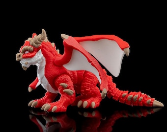 3D Printed Elemental Dragon Figurine, Fantasy Home Decor (12 cm)