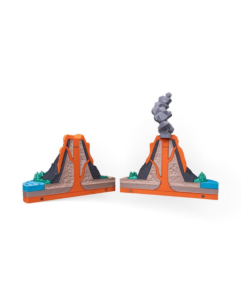 Inside a Volcano 3D Printed Volcano Cross Section Model Educational ...