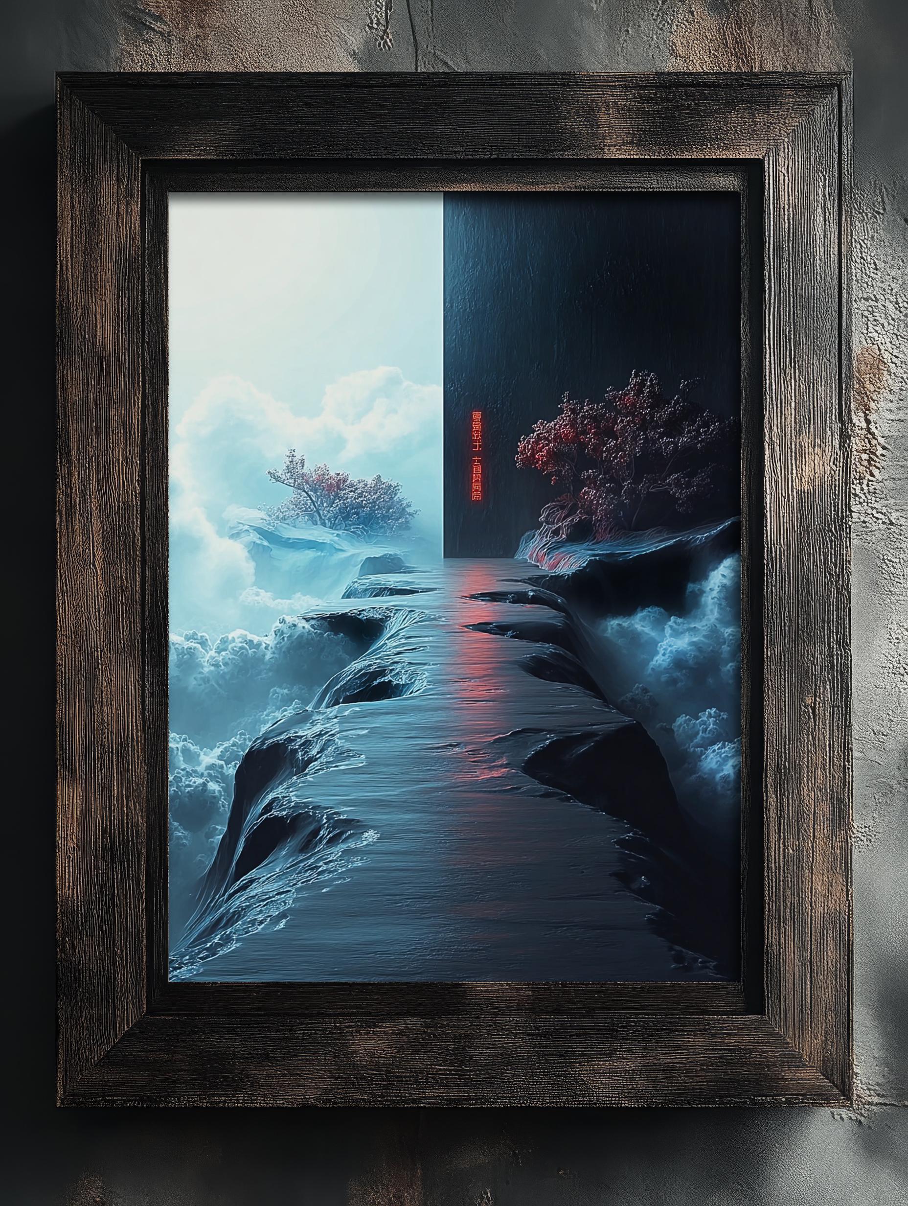 Path Between Worlds,surreal Japanese-inspired Cloudscape Wall Art