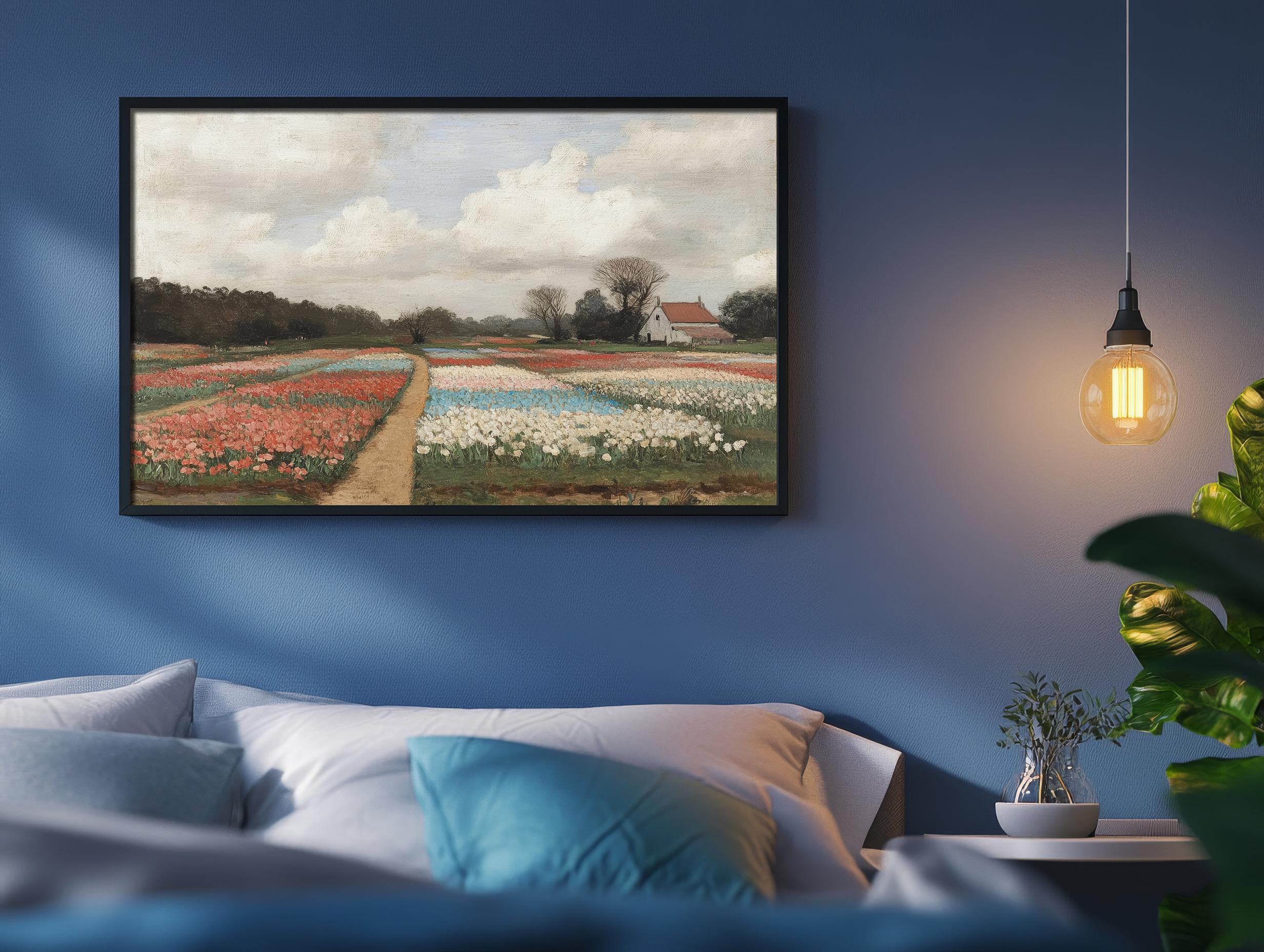Tulip Field Landscape Digital Download Artwork,colorful Flower Farm ...