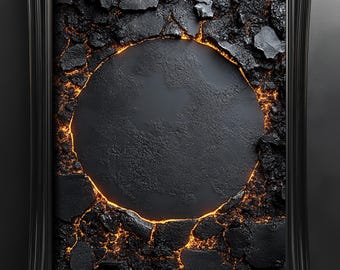 Molten Rock and Lava Abstract,Underground Heat Texture,Sci-Fi Lava Explosion Artwork,Heat and Fire Inspired Art,Alien Planet Surface Print