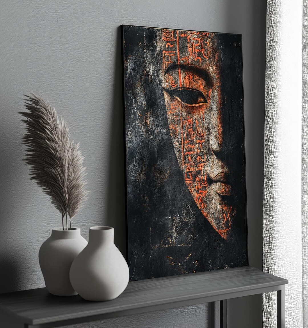 Esoteric Mask Ancient Spirit Wall Art,dark Meditation Print,mask Poster,fantasy Face ...