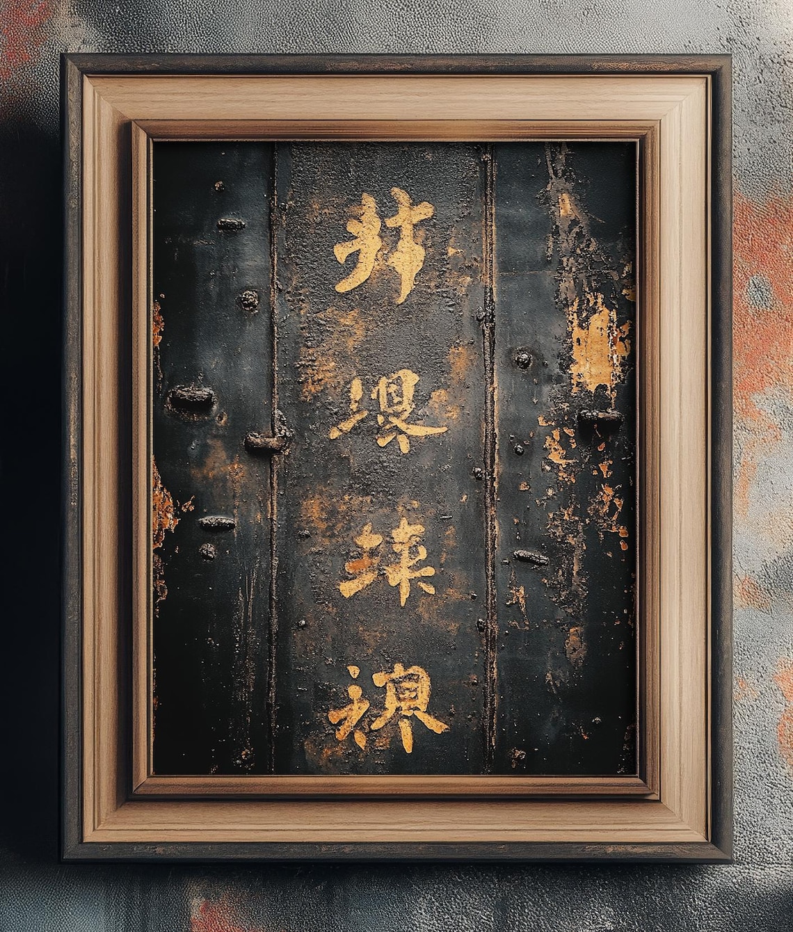 Vintage Asian Calligraphy Wall Art,rustic Zen Decor,weathered Wall ...