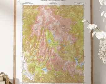Pikes Peak Colorado 1951 USGS Map Poster | Restored and Remastered Vintage Map