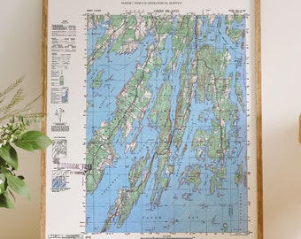Orrs Island and Harpswell Maine 1950 USGS Map Poster | Restored and Remastered Vintage Map
