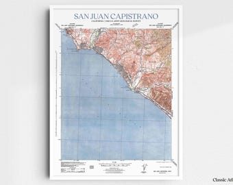San Juan Capistrano California 1942 USGS Map Poster | Restored and Remastered Vintage Map