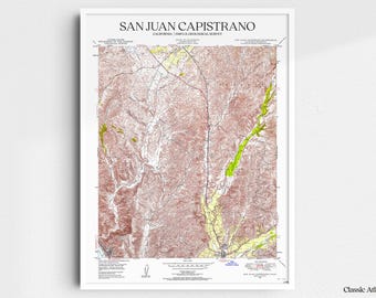 San Juan Capistrano North, California 1948 USGS Map Poster | Restored and Remastered Vintage Map