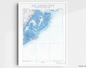 Atlantic City New Jersey 1887 USGS Map Poster | Restored and Remastered Vintage Map