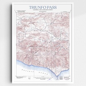 Triunfo Pass California 1921 USGS Map Poster | Restored and Remastered Vintage Map