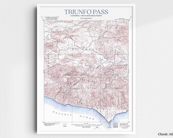 Triunfo Pass California 1921 USGS Map Poster | Restored and Remastered Vintage Map