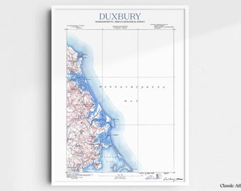 Duxbury Massachusetts 1888 USGS Map Poster | Restored and Remastered Vintage Map