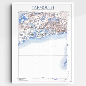 Yarmouth Massachusetts 1893 USGS Map Poster | Restored and Remastered Vintage Map