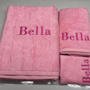 Juego de toallas de baño de algodón turco con monograma: regalo bordado personalizado