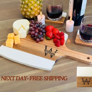 Personalized Coaster Set, Wood and Marble Cutting Board, House warming Gifts, Custom Coaster Set, Wood and Marble coaster, Christmas gift
