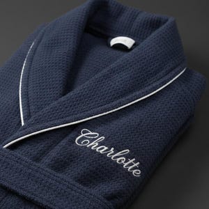 Peignoir personnalisé en coton turc - Col châle, cadeau de fête des pères