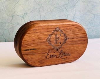Personalized Walnut Jewelry Box: Engraved Keepsake Gift