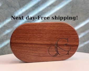 Personalized Walnut Wooden Jewelry Box: Laser Engraved Keepsake