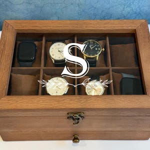 Personalized Watch Storage Box, Groomsmen Gifts - Gift for Dad Husband - Watch Case for Men - gift for her, Fathers day Gift Engraved