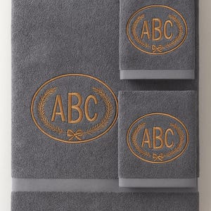 Monogrammed Turkish Cotton Bath Towel: Personalized Embroidered Gift