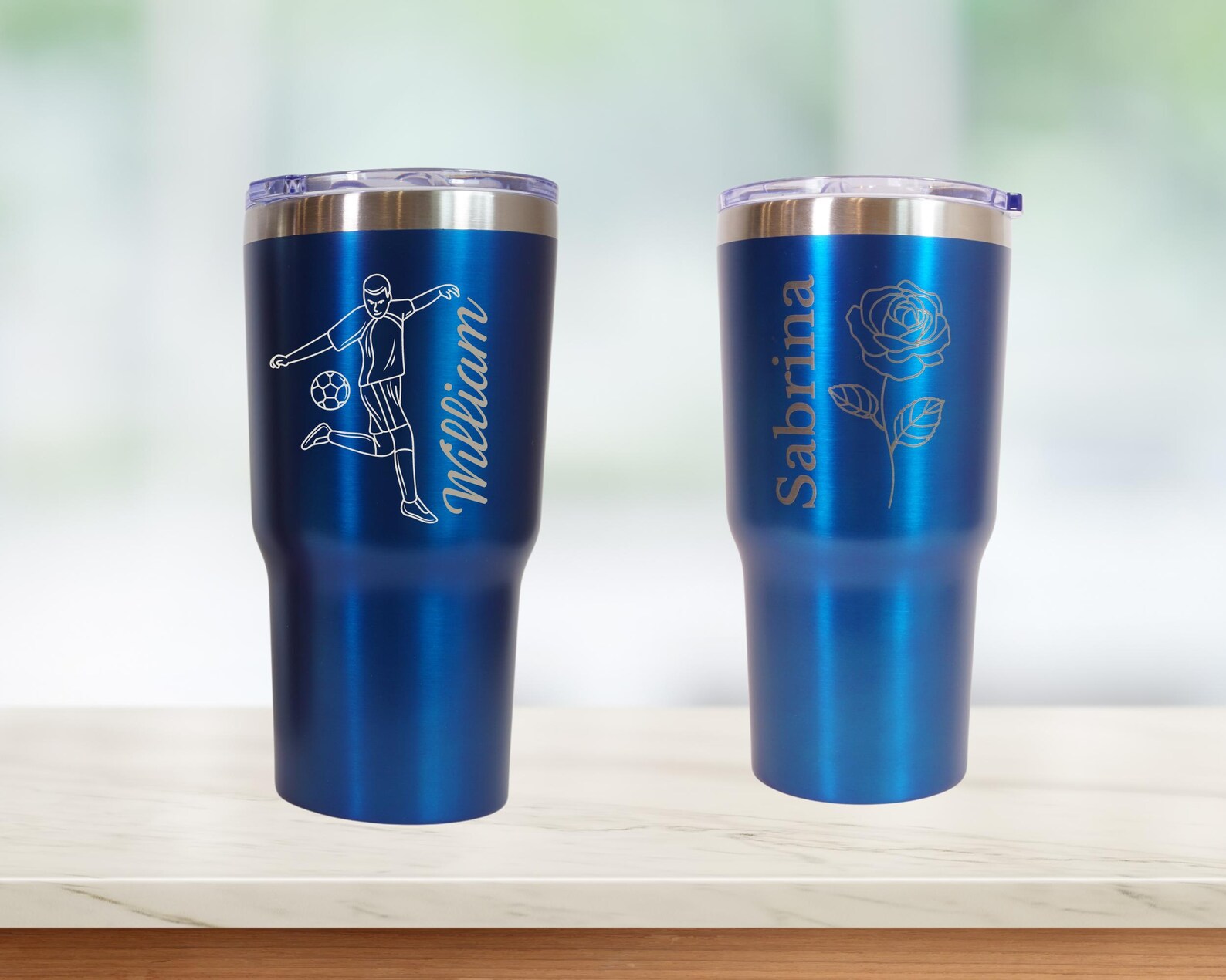 Personalized Sport Tumbler: Laser Engraved Stainless Steel Water Bottle ...