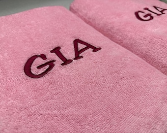 Monogrammed Turkish Cotton Bath Towel Set: Personalized Embroidered Gift
