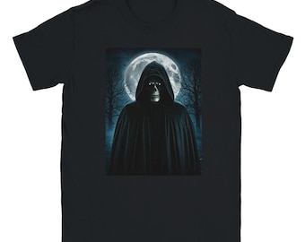 死神Tシャツ | 不気味なハロウィンTシャツ | 満月