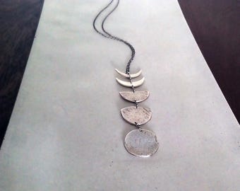Moon Phase Necklace- Vertical Moon Phases