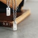 Itsy Bitsy Teeny Weeny Modern Initial Tag Necklace - Lowercase letters- 2 tags personalized on 2 chains 
