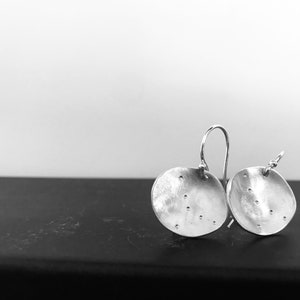 Constellation Earrings for the Daydreamer- Organic Circle Shape, Brushed SIlver Custom Star Constellation