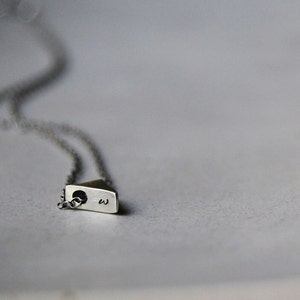 Dimensional Arrow Shaped Necklace- Initial Tag Necklace, personalized with initials, unique initial tag necklace.