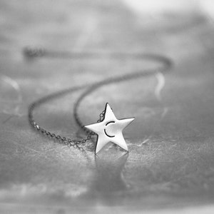 Shining Star Initial Necklace Handcrafted Sterling Silver Custom With One Initial image 3