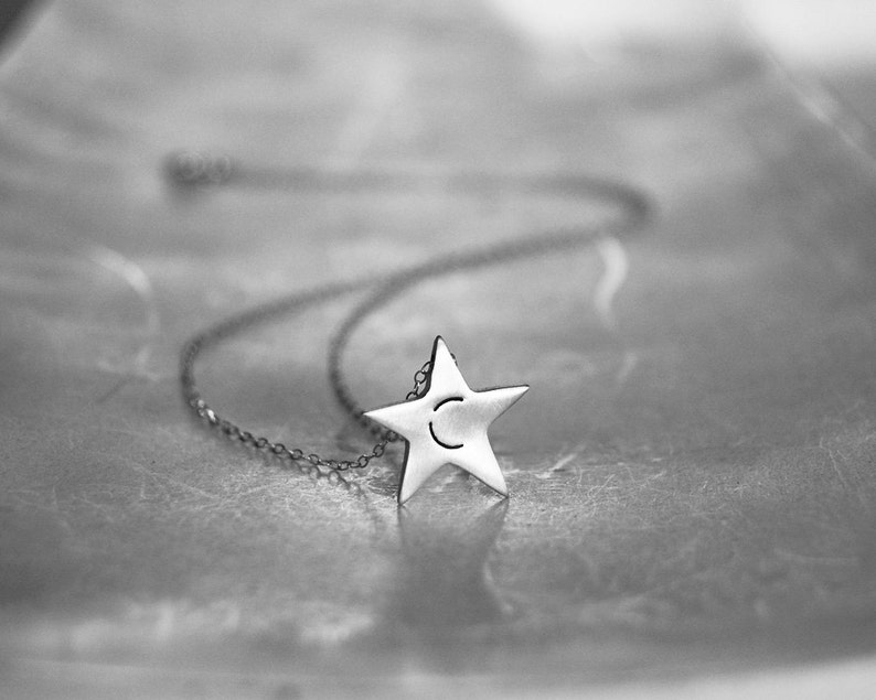 Shining Star Initial Necklace Handcrafted Sterling Silver Custom With One Initial image 3