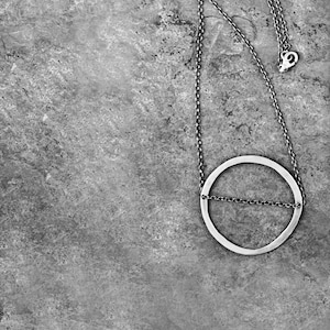 Imperfect Circle Necklace Organic shape circle necklace. image 1