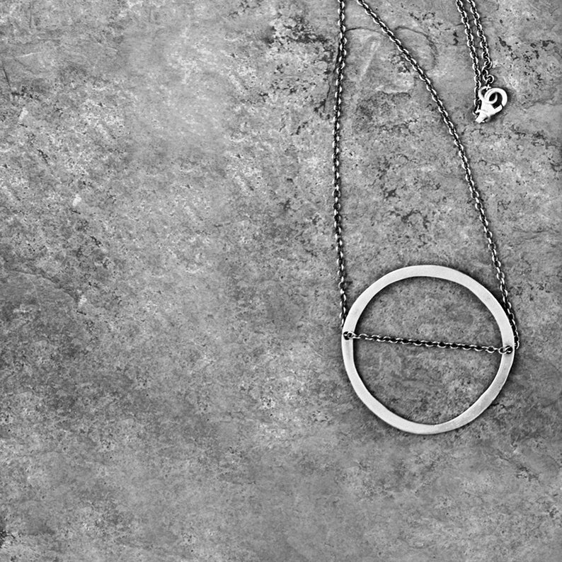 Imperfect Circle Necklace Organic shape circle necklace. image 1