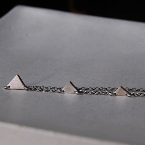 Teeny Tiny Three Triangles Pyramids of Giza Necklace Custom and personalized with Initials image 1