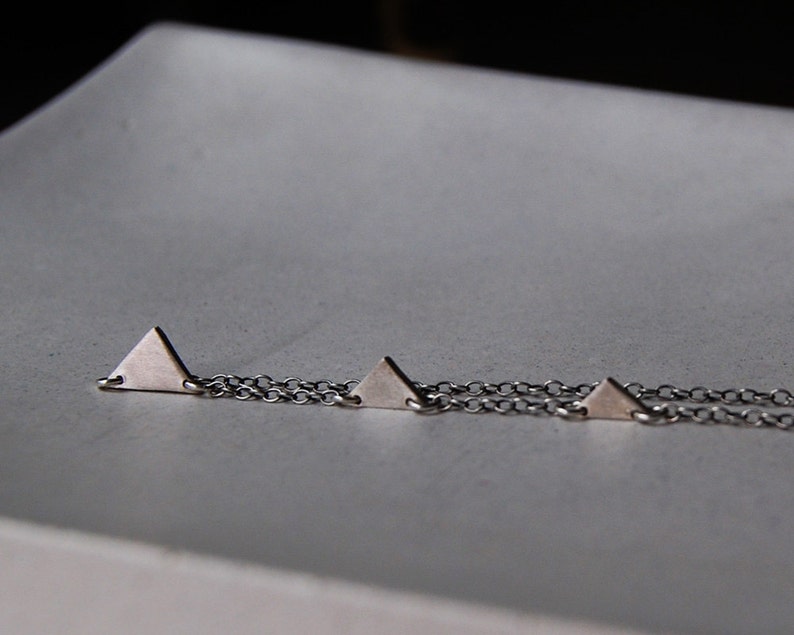 Teeny Tiny Three Triangles Pyramids of Giza Necklace Custom and personalized with Initials image 1