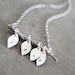 Family Tree Initial Necklace, The Original - Personalized Custom Lower Case Initials on 4 Leaves 