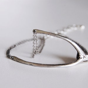 Wishbone Bracelet- Organic Wishbone- Modern Tree Branch Style Bracelet in a Wishbone Shape