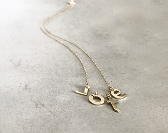 Vote Necklace- Rustic Handcrafted Letter Initial Necklace in Sterling Silver, Oxdized Silver or Yellow Brass