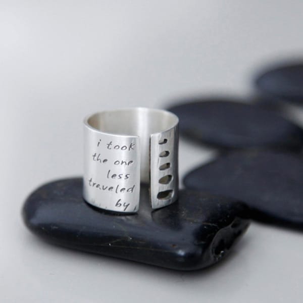 Stepping Stones Ring- Custom Personalized Words or Quote