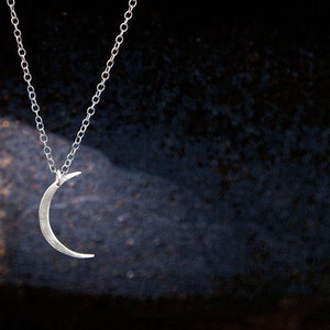 Mini Crescent Moon and Stars Layered Necklace Modern Silver Crescent Moon Shape with Three Tiny Star image 2