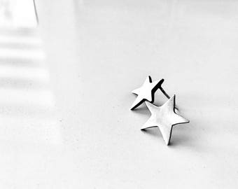 Star Stud Earrings- Handcrafted Sterling Silver