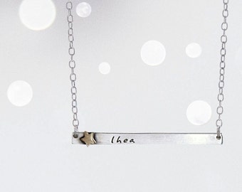 Star Child Name Tag Necklace-  Name Plate Necklace with Brass Star Rivet