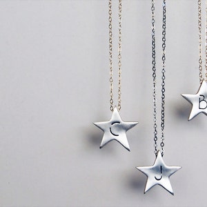 Shining Star eerste ketting - handgemaakt zilveren Custom met een initiële