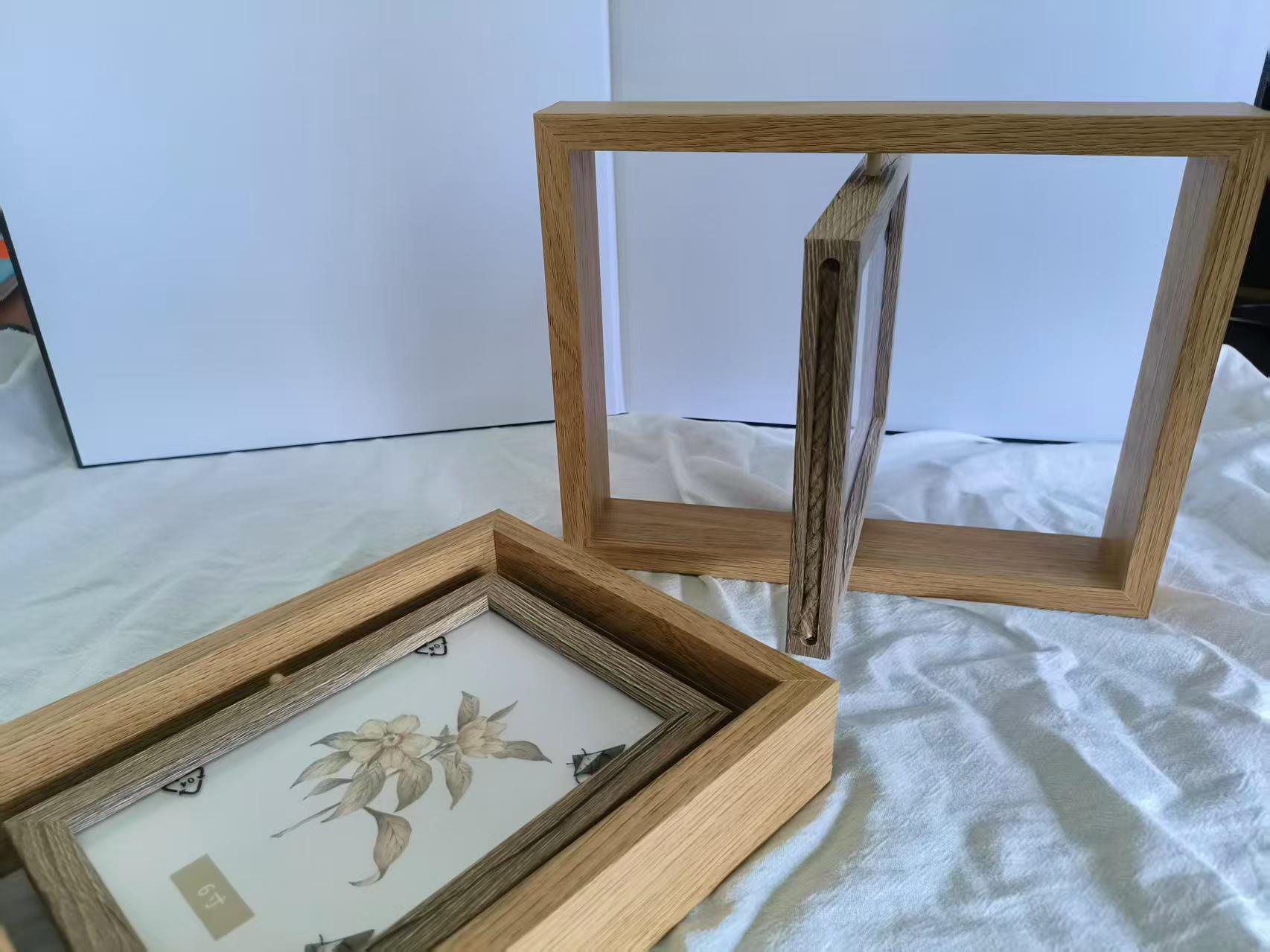 Reversible Photo Frame Rotating Photo Frame, Double Sided Picture Frame, Natural Wood Desktop ...