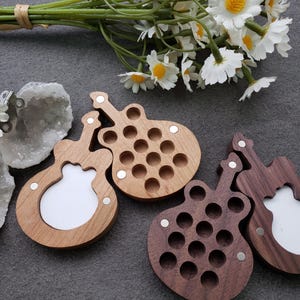 Juego de acuarelas en miniatura de 12 colores, estilo guitarra, kit de acuarela portátil para viajes en madera de nogal