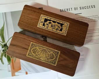 Walnut Artist Box for 36 Colors | Vintage Wooden Portable Case